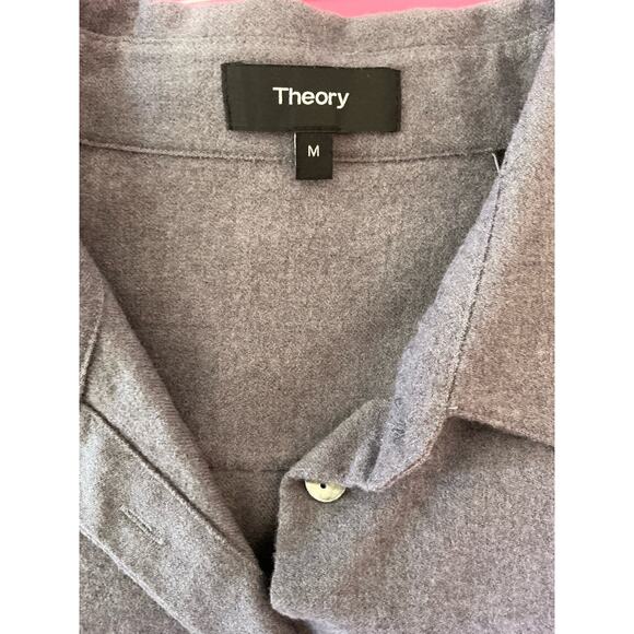 Theory Wool Button up w/ Purple Virgin Wool Size Medium - Picture 7 of 8